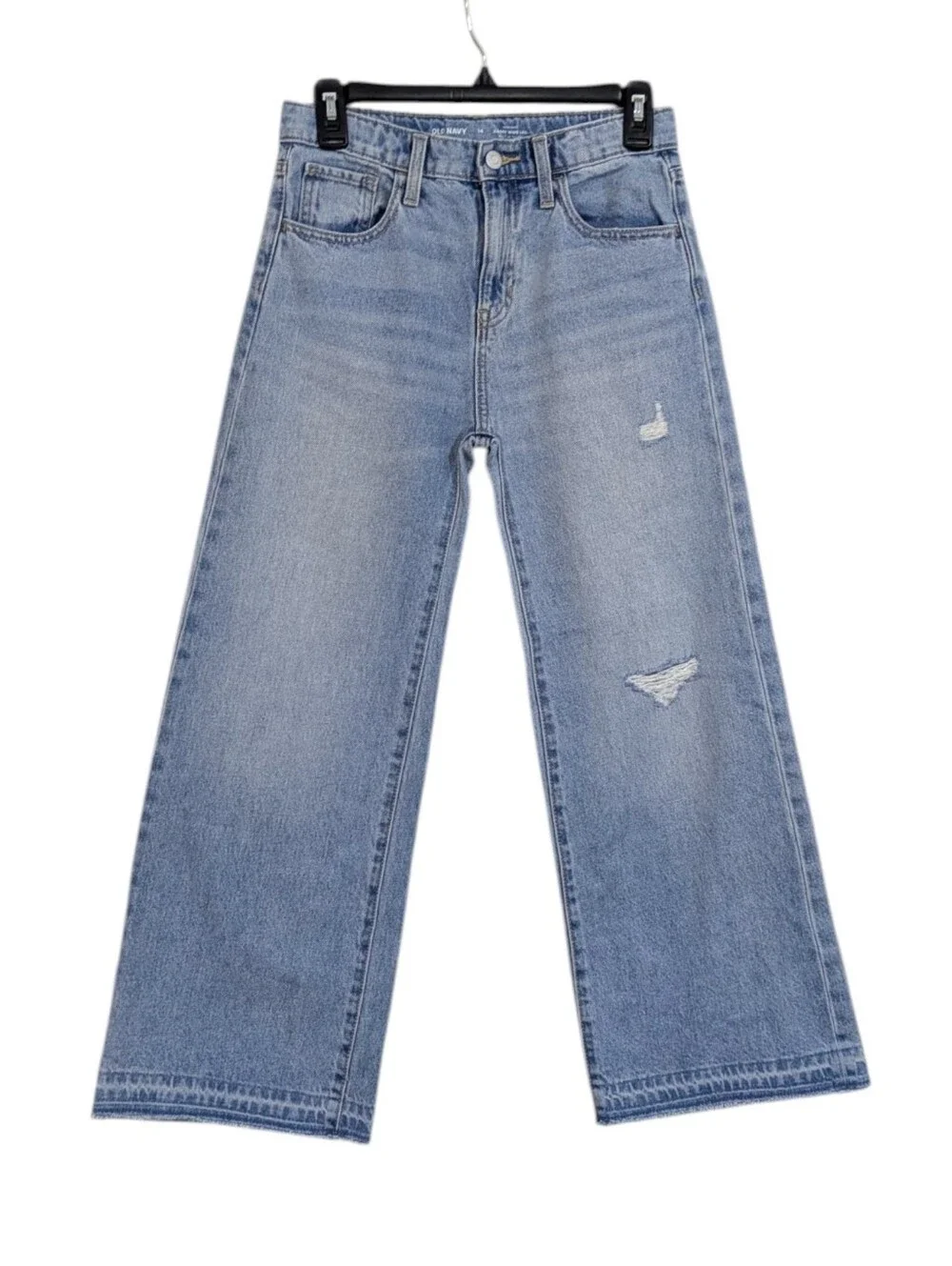 Old Navy High Rise Baggy Wide Leg Jeans - Size 14 Girls - Adjustable Waist